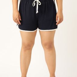 Rute Women Plus Size Navy Blue Solid Slim Fit Regular Shorts-image-78