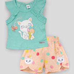 Babys Day Infants Printed Pure Cotton Top With Shorts-picture-3