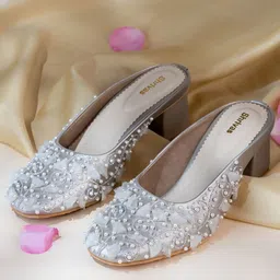SHRIVAS BY ARCHITA MEHTA Embellished Ethnic Block Mules-25