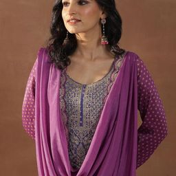 Libas Women Bandhani Printed Kurta with Trousers & Dupatta-picture-3