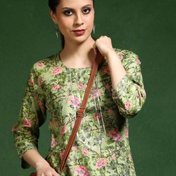 Jaipur Kurti Women Floral Embroidered Gotta Patti Kurta-picture-26
