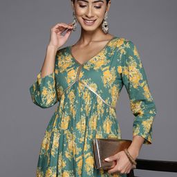 Varanga Floral Printed Sequinned Empire Kurta-22