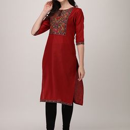 Berrylicious Ethnic Motifs Yoke Design Round Neck Kurta-picture-19