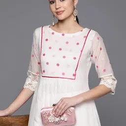 Inddus Embroidered Thread Work Kurta With Trousers-picture-56