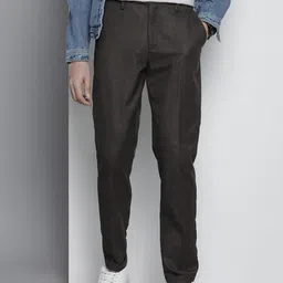 The Indian Garage Co Self Design Regular Fit Chinos Trousers-image-95