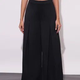 Globus Women Mid-Rise Loose Fit Wide-Leg Flared Trousers-image-49