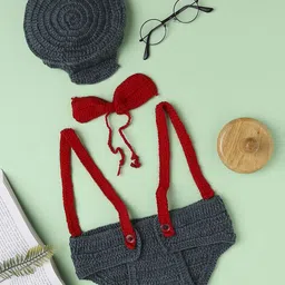 Babymoon Grey Captain Newborn Photography Crochet Outfit-picture-12