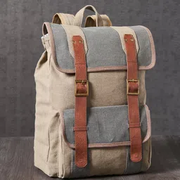 Mona B Unisex Brown & Grey Backpack with Laptop Sleeve-50
