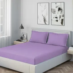 DDecor Purple 180 TC King Bedsheet with 2 Pillow Covers-picture-41