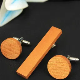 PELUCHE Men Tan Brown Rhodium Plated Accessory Gift Set-image-5