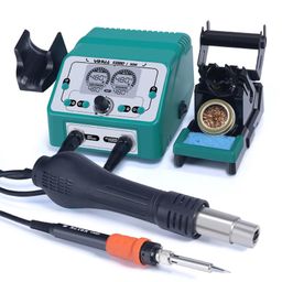 YIHUA 938BD-I 110W soldering iron LCD large screen power display hot air 2 in 1 multiple soldering station image 2