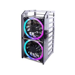 52Pi Raspberry Pi Cluster Case, with Fan120mm RGB LED 5V Fan for Raspberry Pi 4B/3B image 1