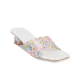 Metro Open Toe Printed Block Heels image 4