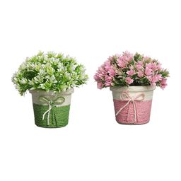 FOLIYAJ Set of Two Artificial Plants with Pot image 2