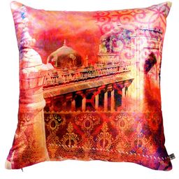 HOUZZCODE Set of 2 Orange Printed 16" x 16" Square Cushion Covers image 4