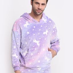 Cortina Unisex Purple Printed Hooded Sweatshirt-picture-27