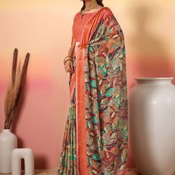 TIRA Abstract Printed Saree with Blouse Piece image 4