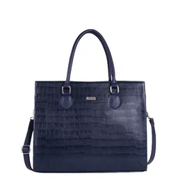 Veneer Textured Structured Tote Bag With Detachable Laptop Sleeve And Wallet image 2