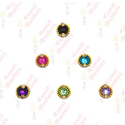 Comet Busters Stone-Studded & Beaded Embellished Bindi 6 Pcs image 3