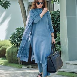 GoSriKi Women Regular Kurta with Palazzos & With Dupatta image 5