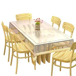 Kuber Industries Beige 6-Seater Rectangular Table Cover image 5