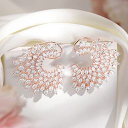 Rubans Rose Gold Handcrafted Zircon Stone Classic Studs-21