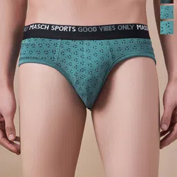 Masch Sports Pack Of 3 Printed Antimicrobial Basic Briefs BRF-3-PRT-ET-GRN-GRN-GRN-picture-40
