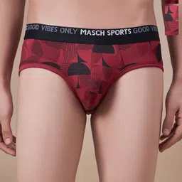 Masch Sports Pack Of 3 Printed Antimicrobial Basic Briefs BRF-3-PRT-ET-RED-RED-RED-picture-24