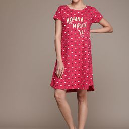 beebelle Pink Printed Pure Cotton Nightdress-image-26