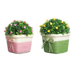 FOLIYAJ Set of Two Artificial Plants with Pot image 2