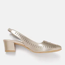 Marc Loire Textured Block Pumps with Laser Cuts image 2