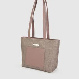 Caprese Mauve Textured PU Structured Shoulder Bag image 2