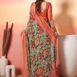 TIRA Abstract Printed Saree with Blouse Piece image 3