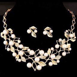 DressBerry Gold Plated Stone & Beaded Studded Jewellery Set-image-51