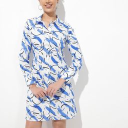 DressBerry Modern Minimalism Striped Swirls Shirt Dress-image-64