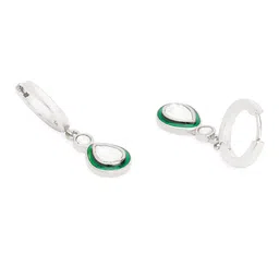 MINUTIAE Silver-Plated Teardrop Shaped Drop Earrings image 2