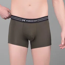 Force NXT Pack of 3 Cotton Ultra Soft Trunks MNFS-21-BLK-GM-OLV-PO3 image 2