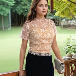 Stylecast X Hersheinbox Lace Top with Attached Camisole image 3