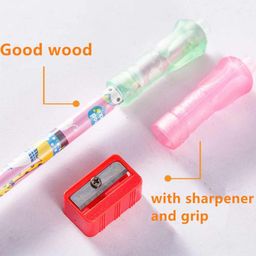 YK Unisex Kids Self Design Dark Pencils With Eraser Top Cap & Sharpener Set image 5