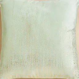 Home Centre Endura Green & White Self Design Square Cushion Cover-image-12