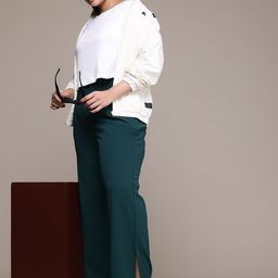 The Roadster Lifestyle Co. Women Plus-Size Straight Fit Trousers-image-43