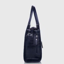 Veneer Textured Structured Tote Bag With Detachable Laptop Sleeve And Wallet image 5