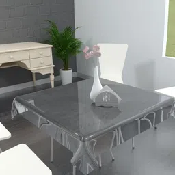 TANLOOMS Transparent Waterproof 2-Seater Table Cover-45