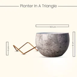 Nymph White & Grey 2 Pieces Printed Planters With Stands image 4