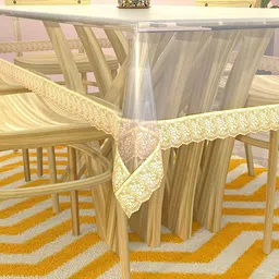 Kuber Industries Beige 6-Seater Rectangular Table Cover image 4