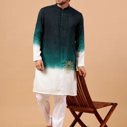 HILO DESIGN Ombre Dyed Regular Kurta With Pyjamas image 2