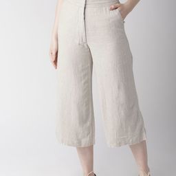 Marks & Spencer Women Beige Regular Fit Solid Culottes-image-99
