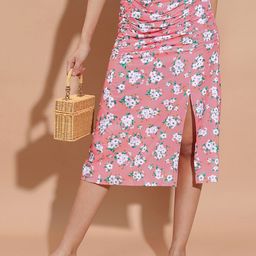 Tokyo Talkies Floral Printed A-Line Midi Skirt-image-51