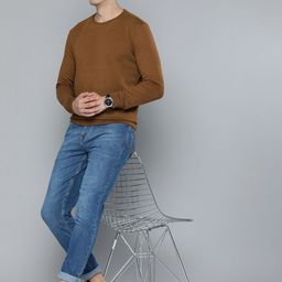 HERE&NOW Men Solid Cotton Sweatshirt-picture-35