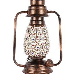 Devansh Multicoloured Textured Mosaic Glass Table Lantern image 2